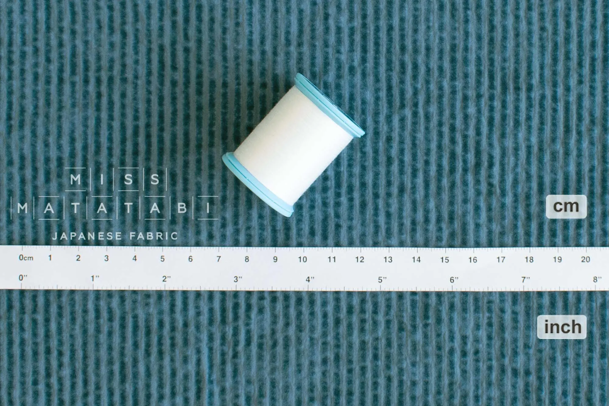 DEADSTOCK Shokunin Collection Azumadaki Faded Flocked Stripes - teal