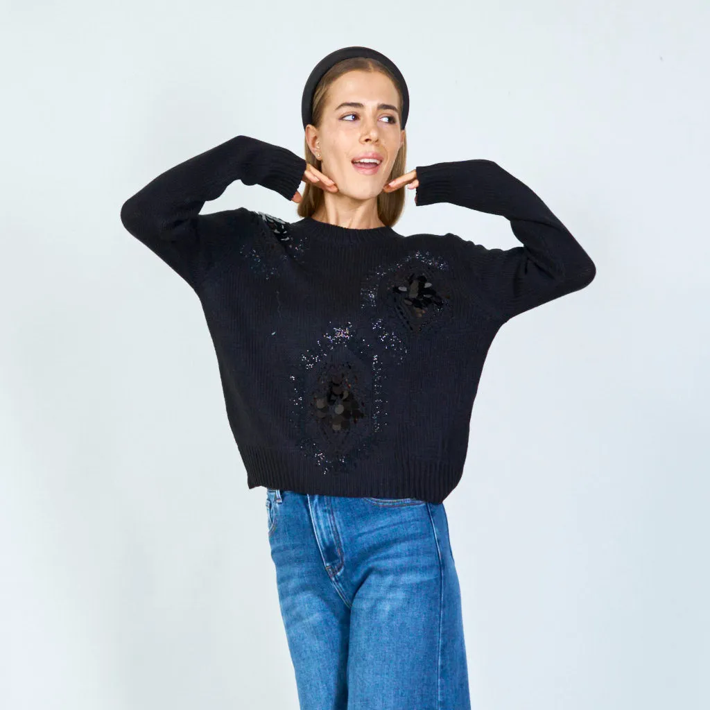Delicate floral lace sweater wholesale