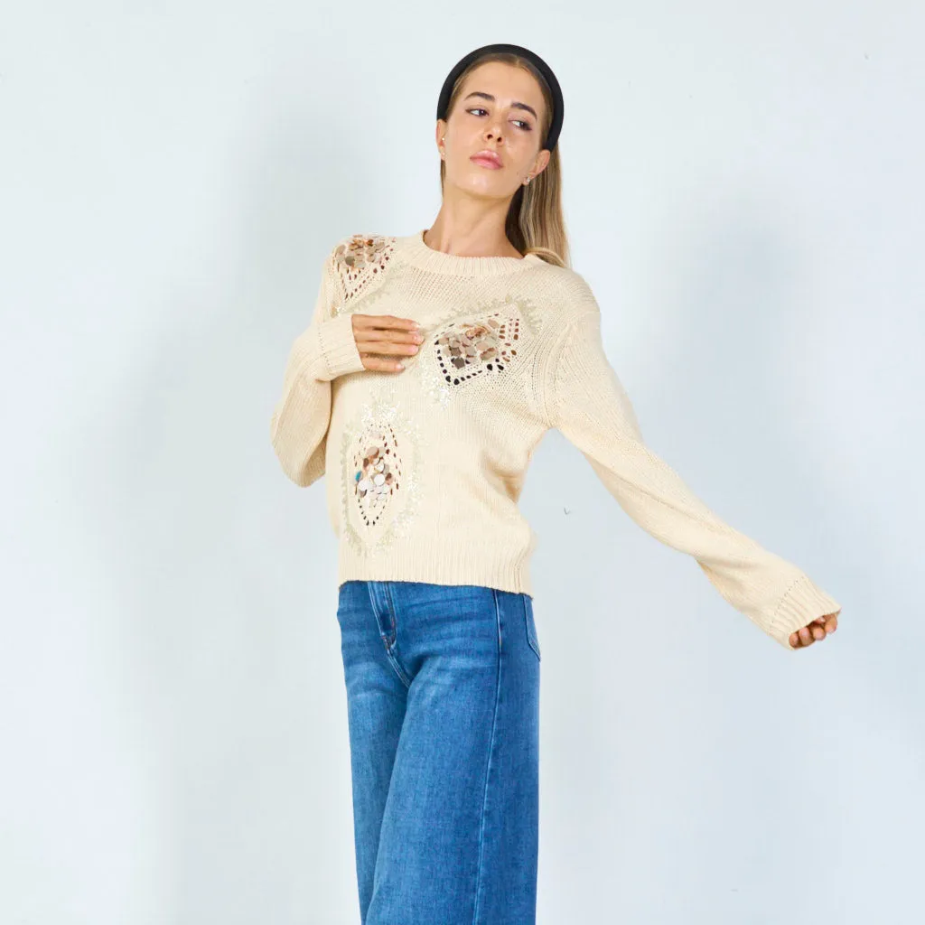 Delicate floral lace sweater wholesale