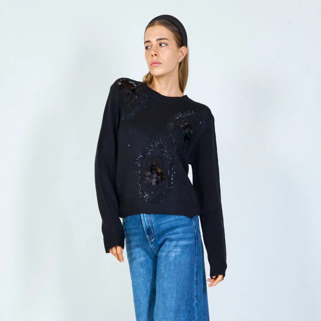 Delicate floral lace sweater wholesale