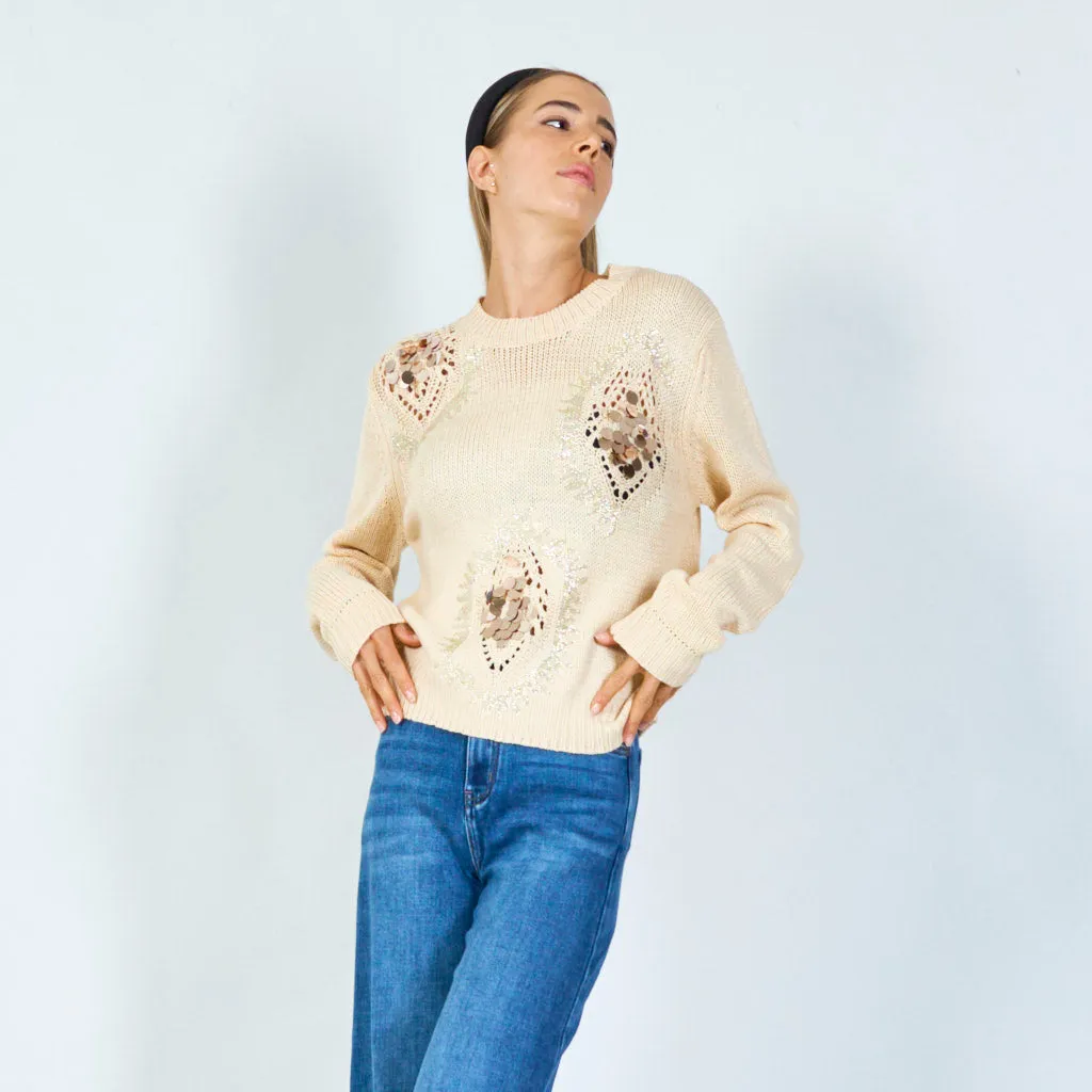 Delicate floral lace sweater wholesale