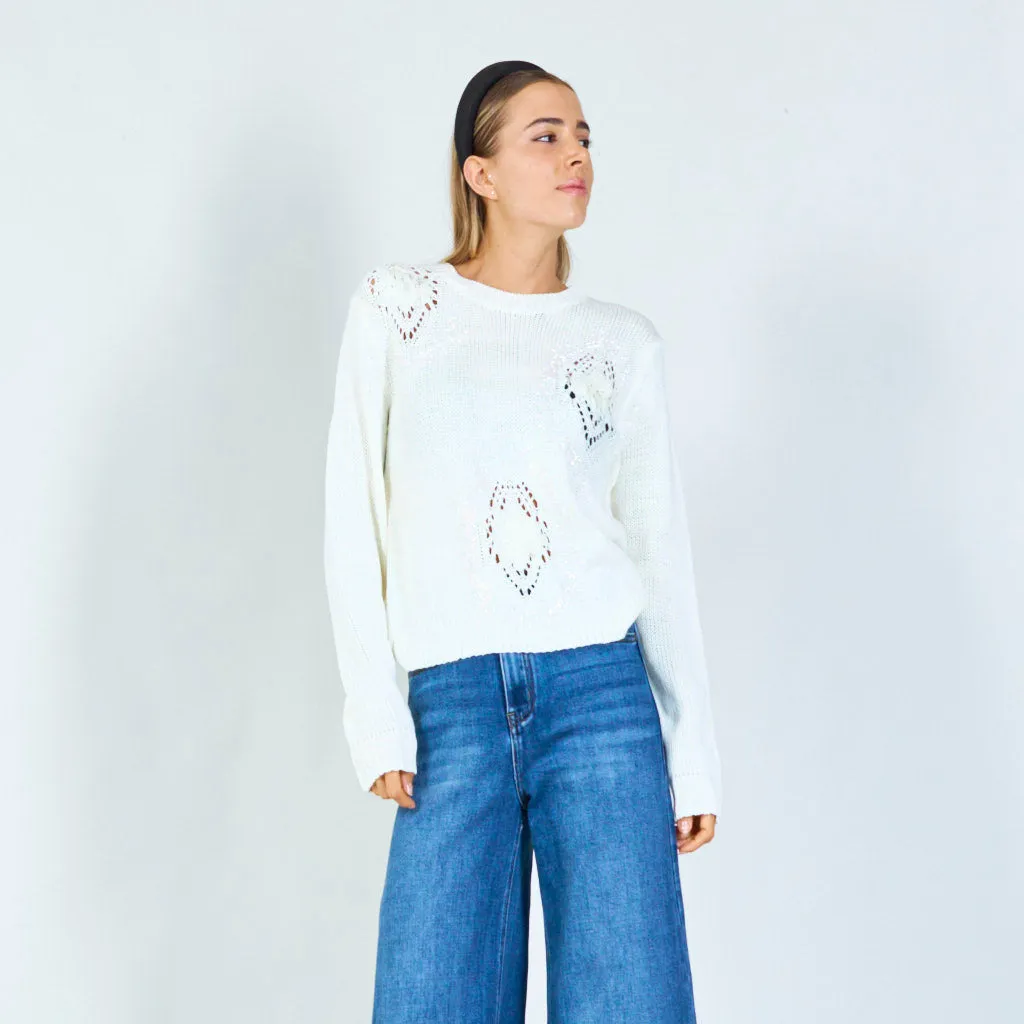 Delicate floral lace sweater wholesale