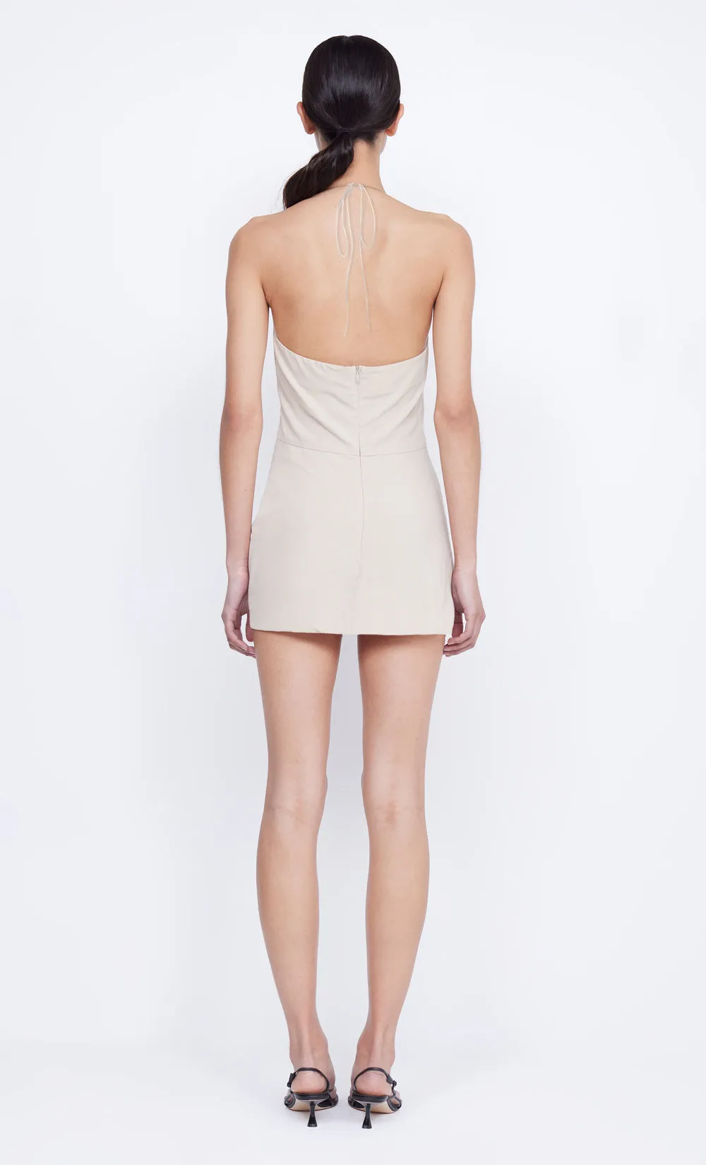 DESIREE TUCK MINI DRESS - SAND