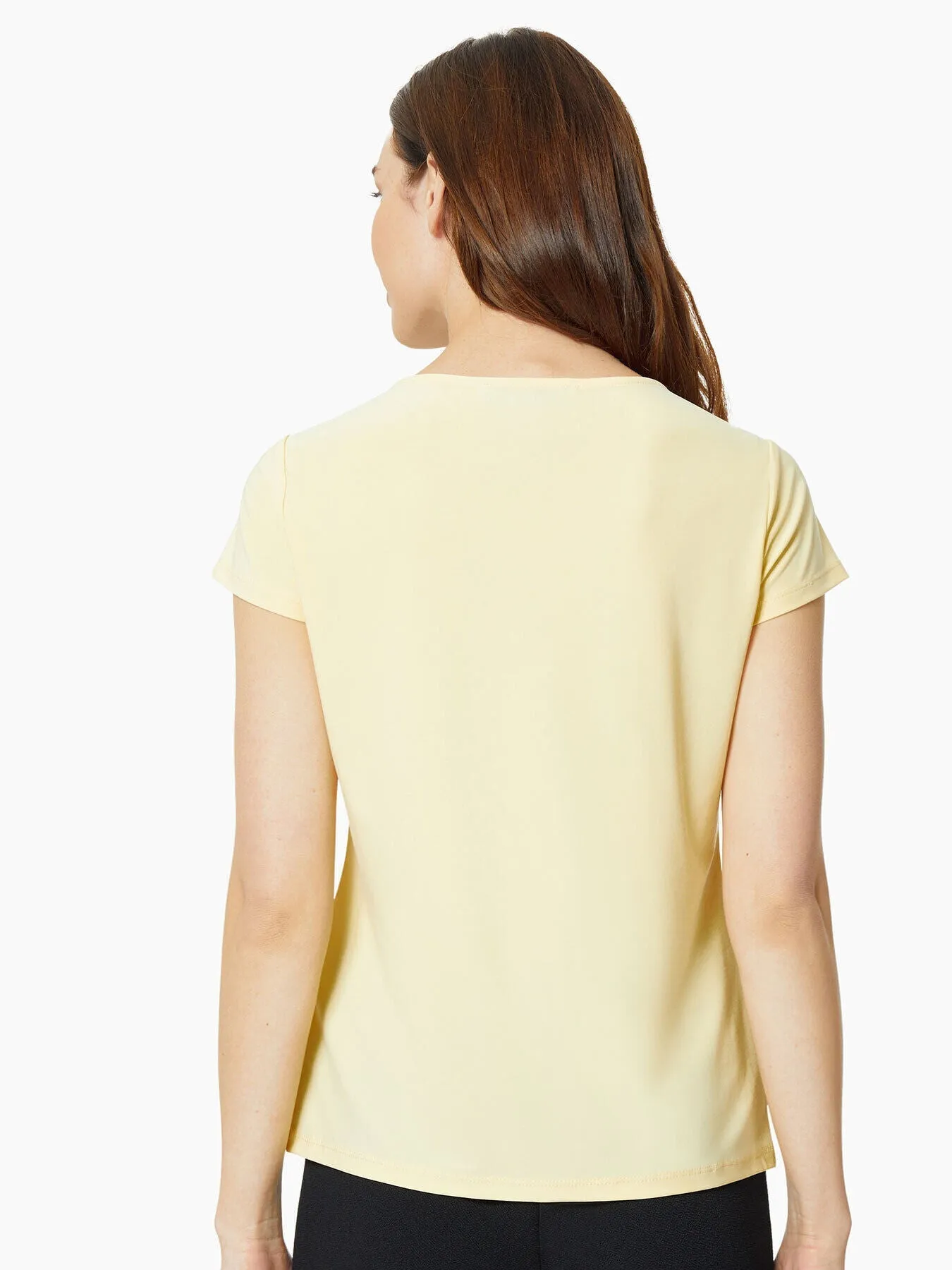 Draped Cowl Neck Jersey Knit Top