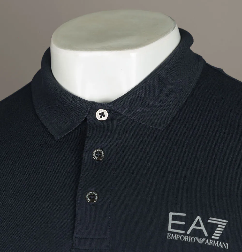EA7 L/S Jersey Polo Shirt Night Blue