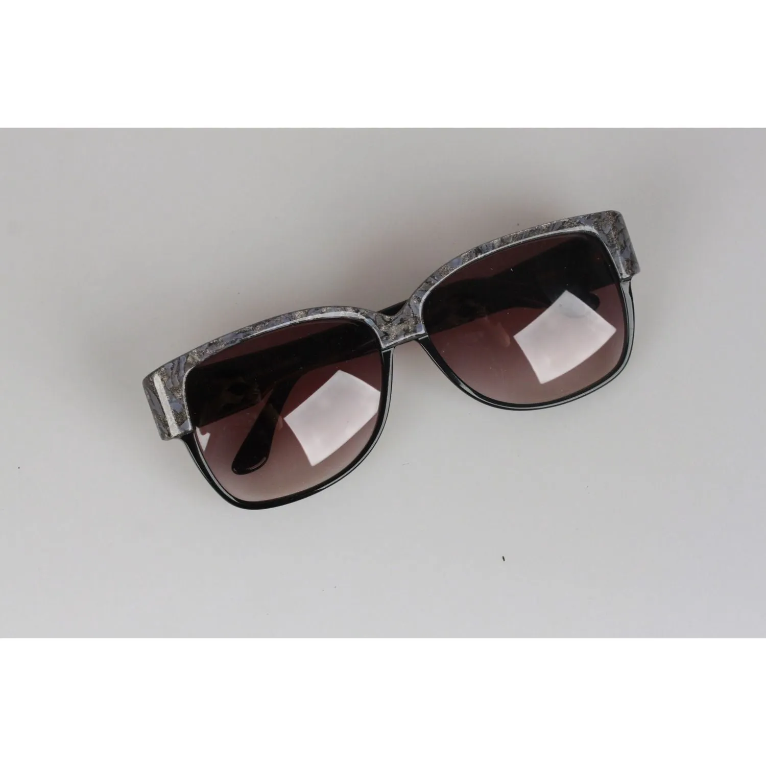 Emilio Pucci Vintage Black Rectangle Sunglasses 88020 EP75 60mm