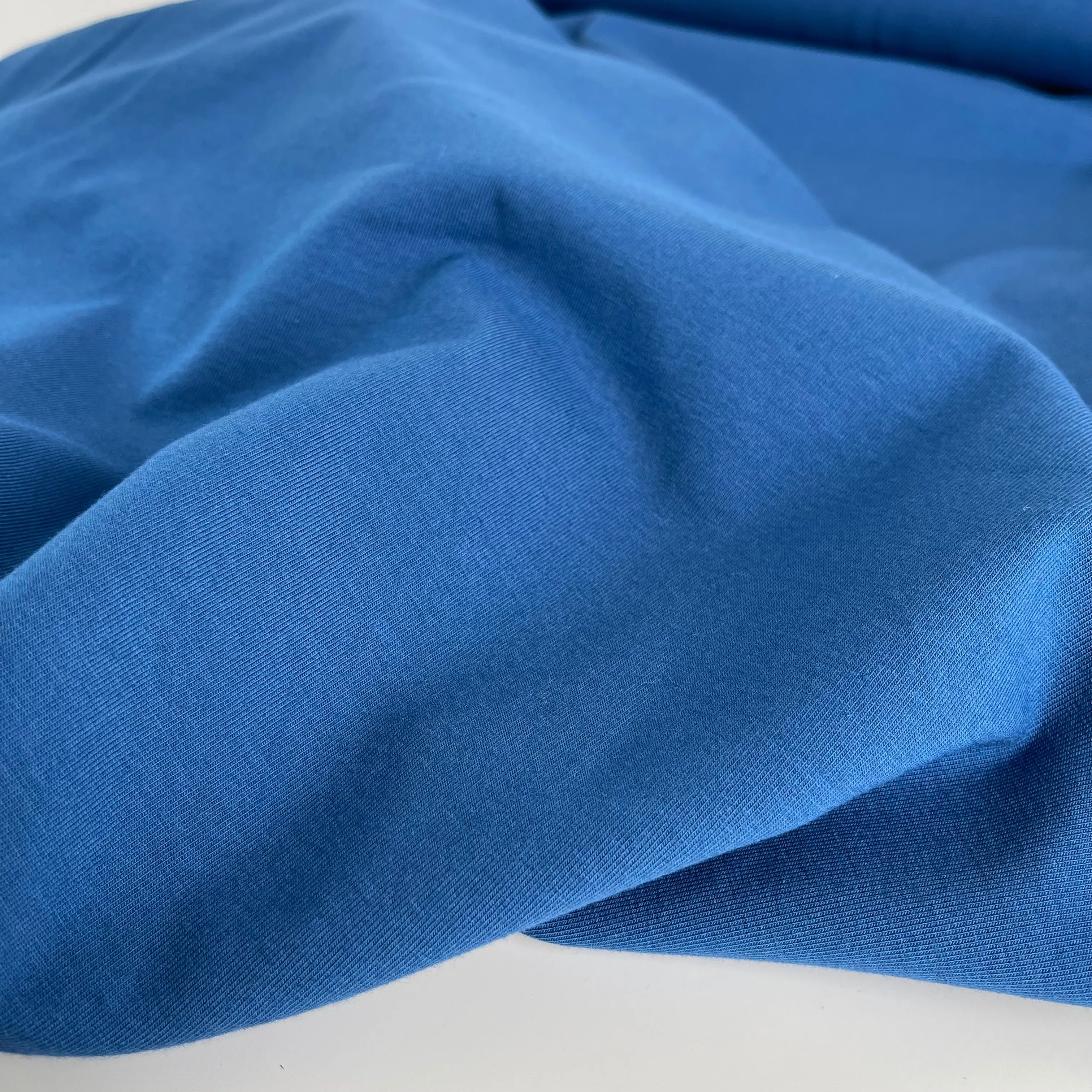 Essential Chic Sailor Blue Solid Cotton Jersey Fabric