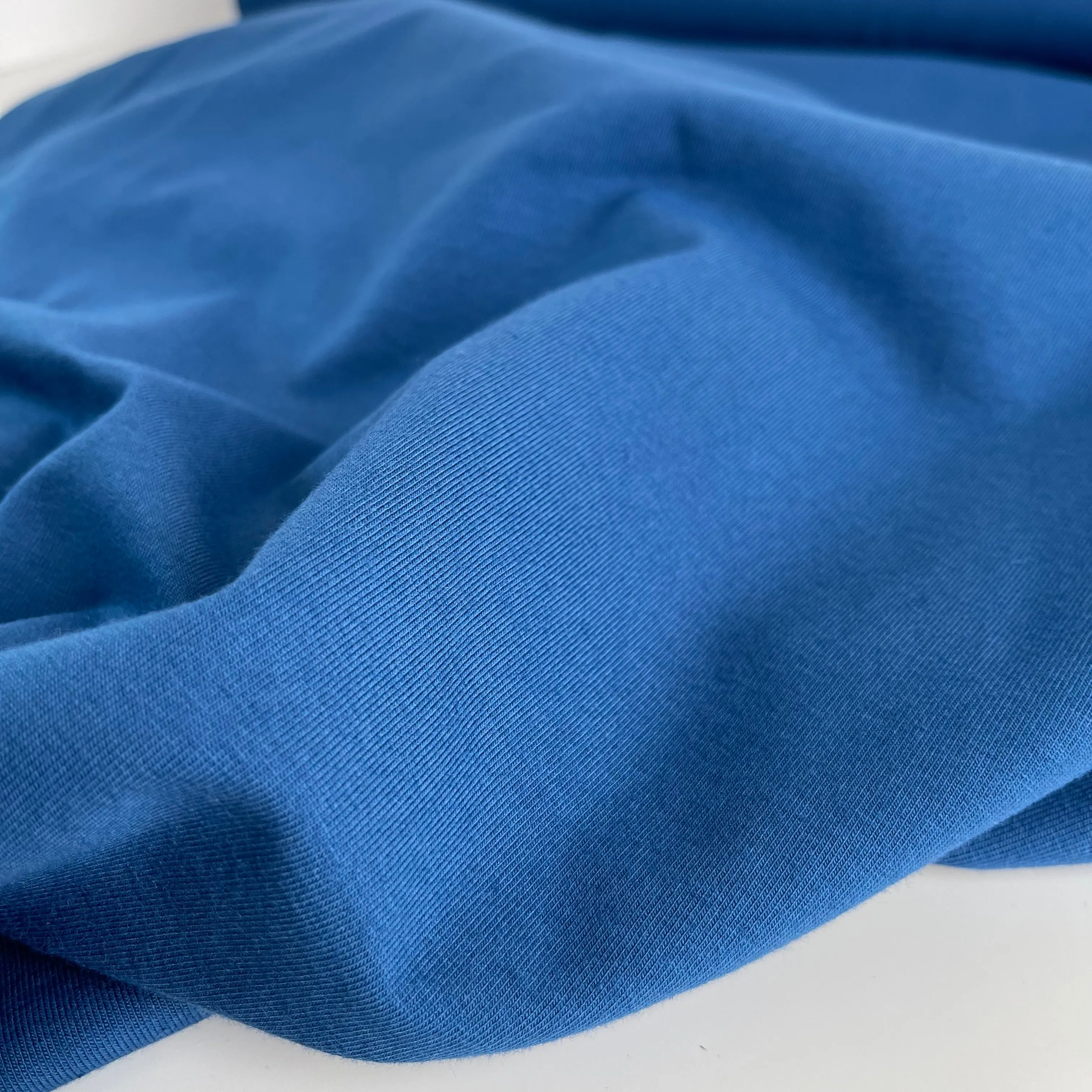 Essential Chic Sailor Blue Solid Cotton Jersey Fabric