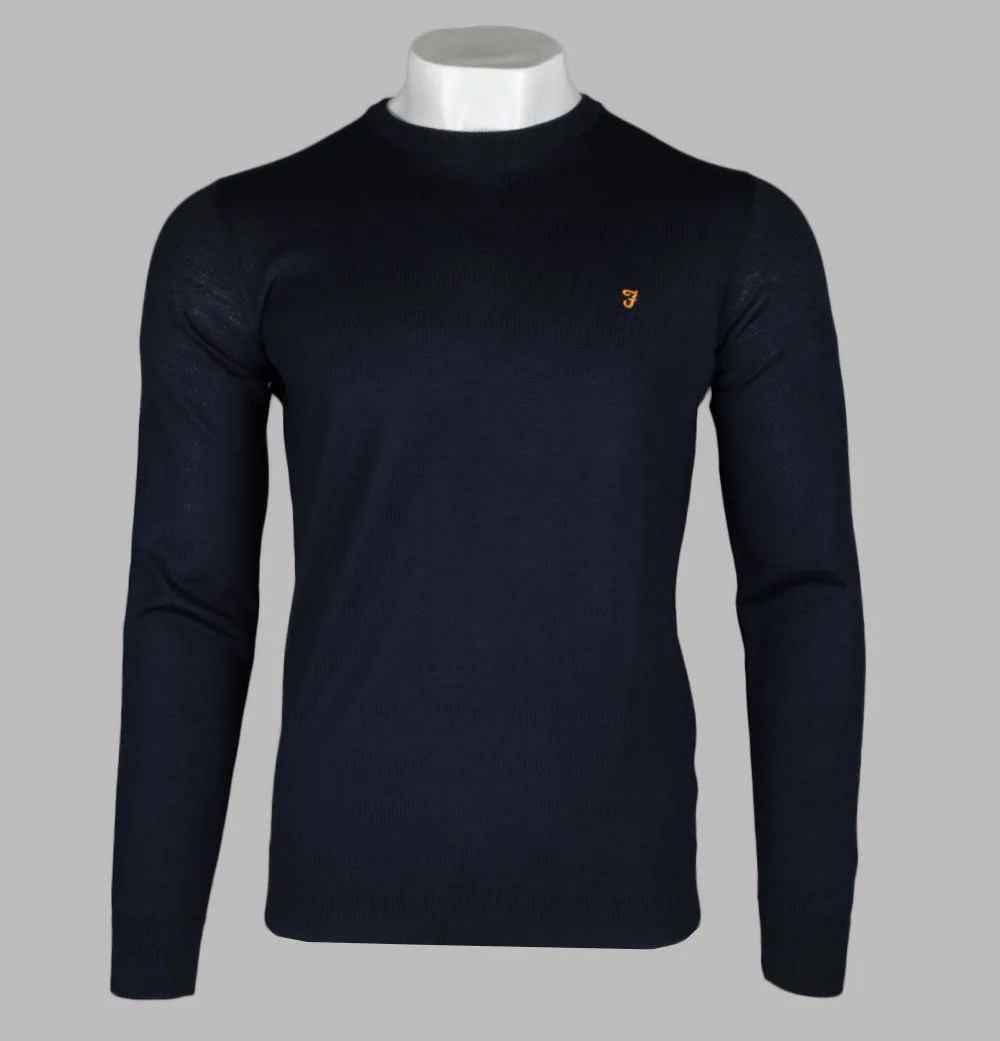 Farah Mullen Merino Wool Sweater Navy