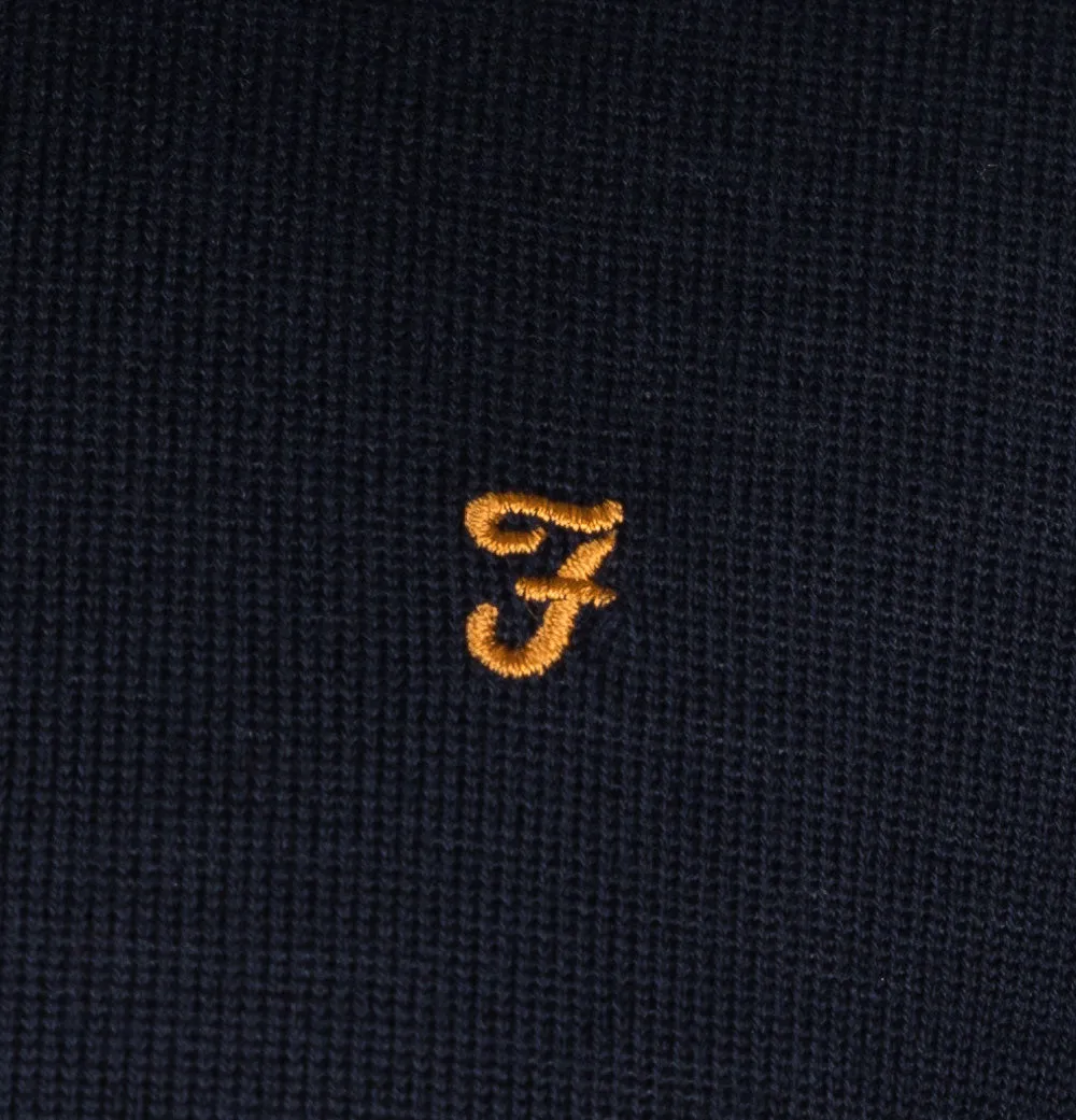 Farah Mullen Merino Wool Sweater Navy