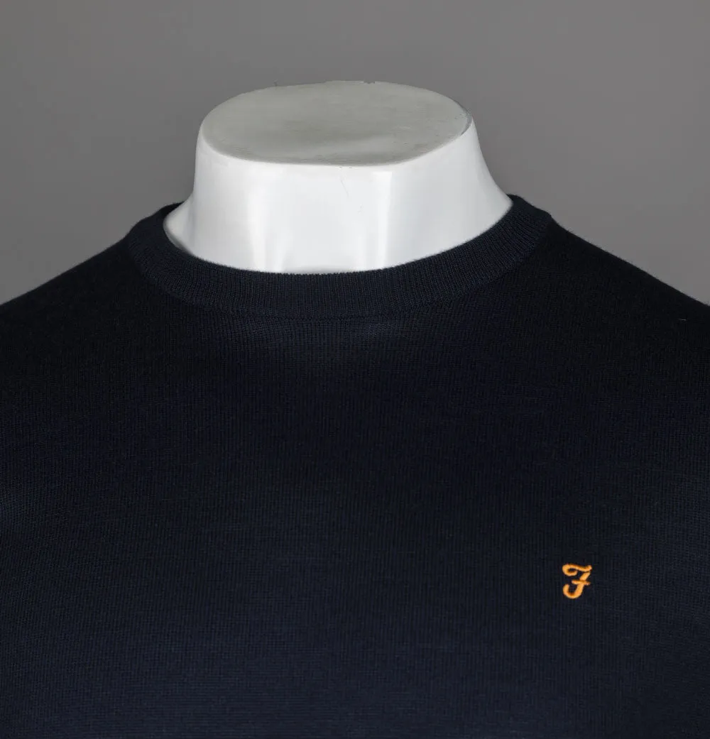 Farah Mullen Merino Wool Sweater Navy