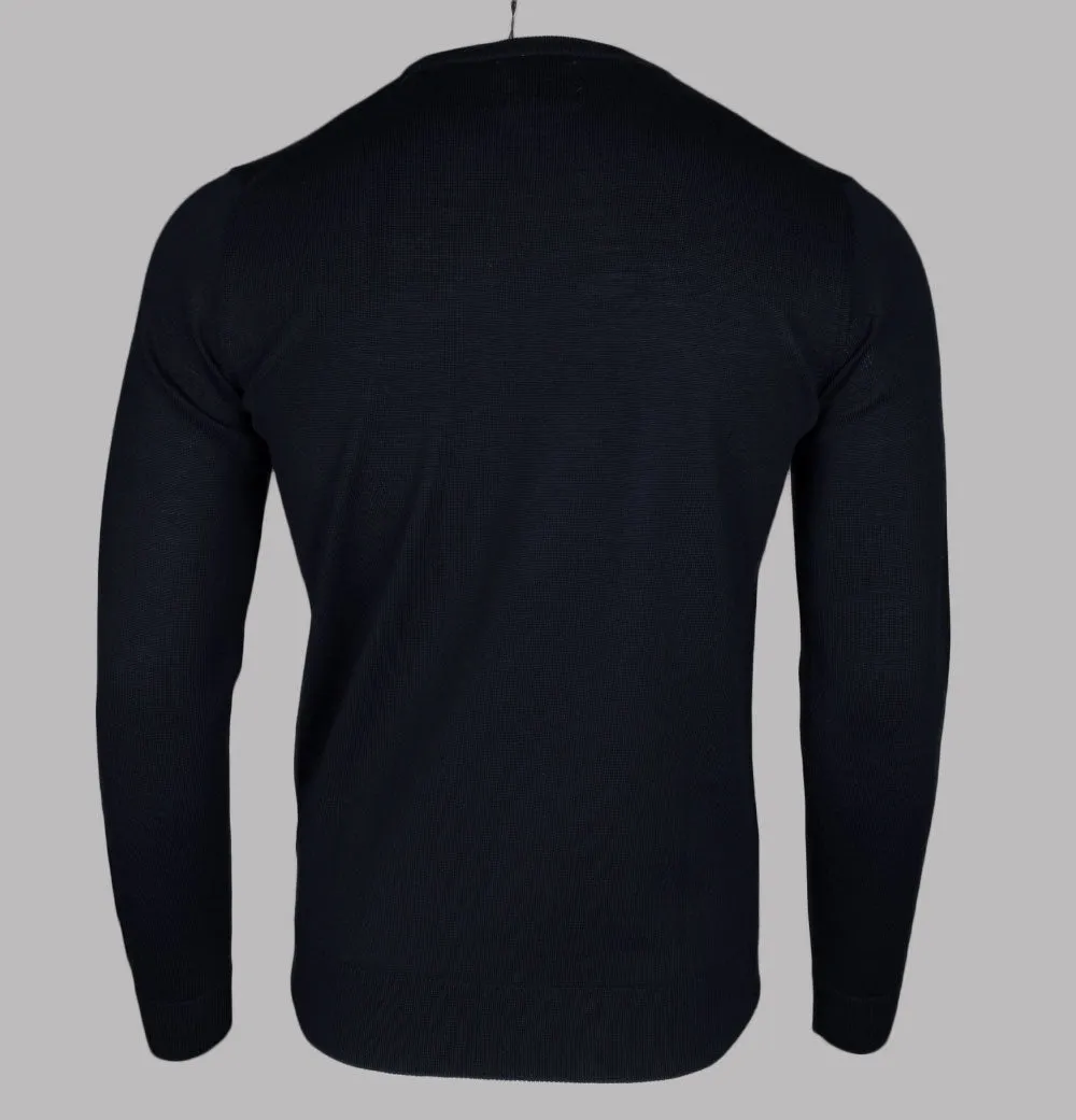 Farah Mullen Merino Wool Sweater Navy