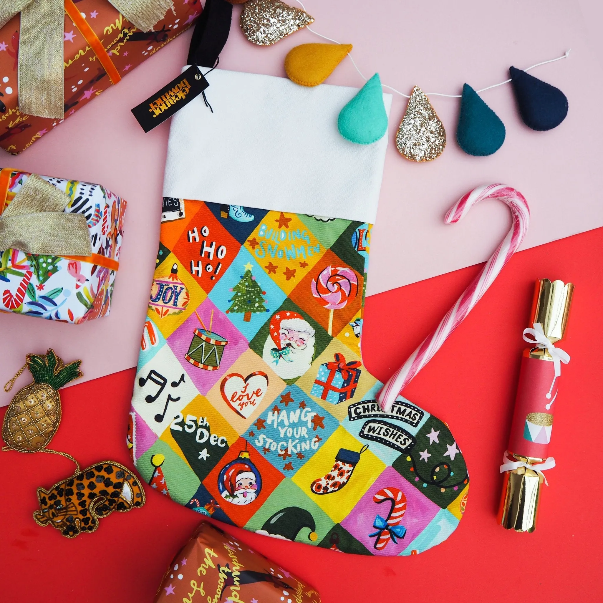 Festive Patchwork Christmas Stocking