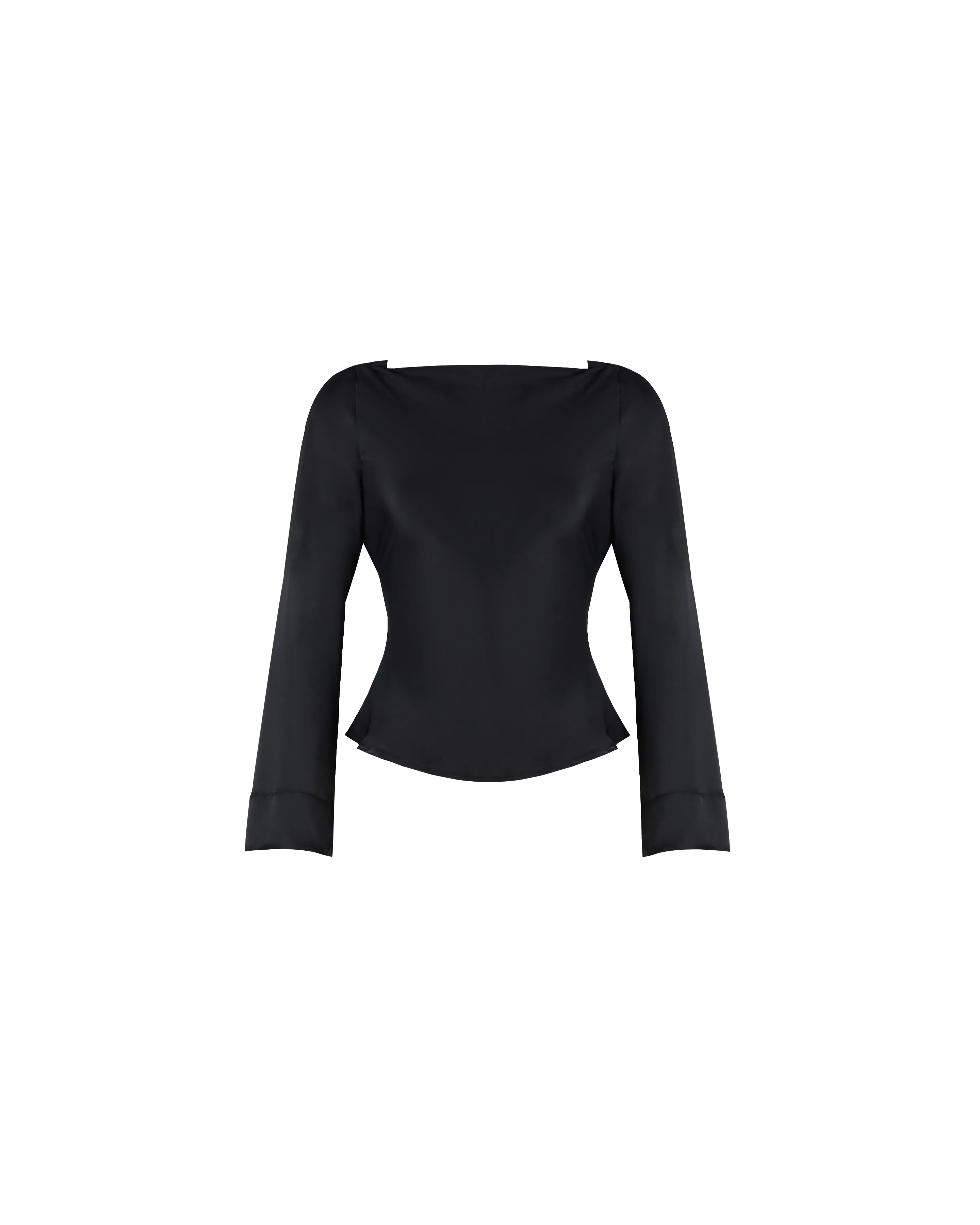 FIREBIRD SATIN COWL TOP BLACK