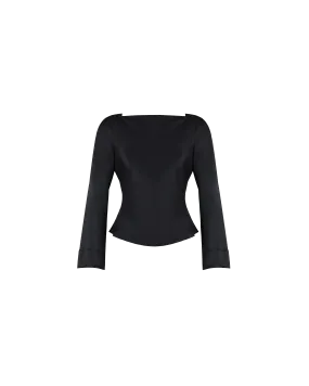 FIREBIRD SATIN COWL TOP BLACK