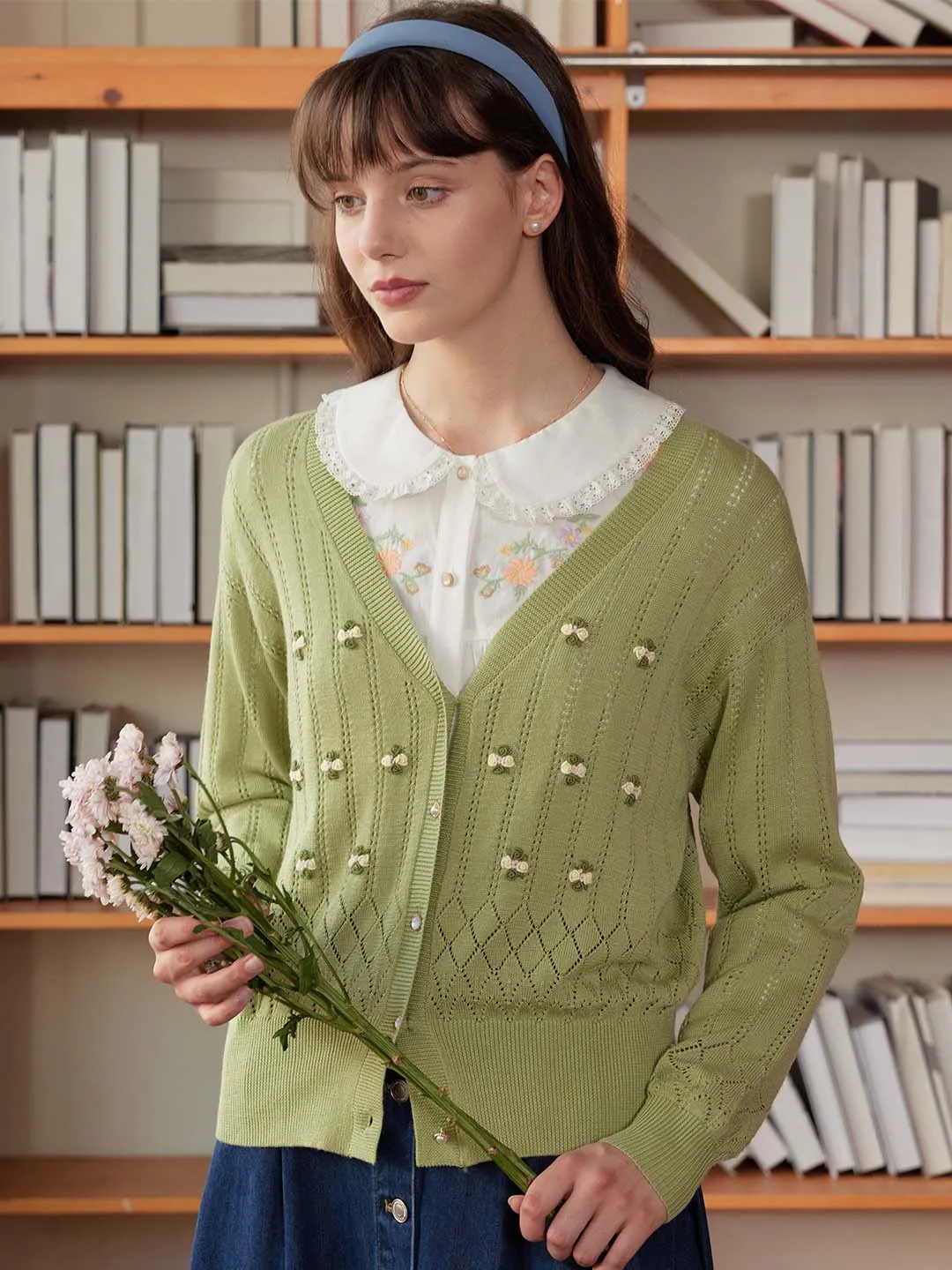 【Flash Sale】Millie Pom Pom Detail Button Front Cardigan