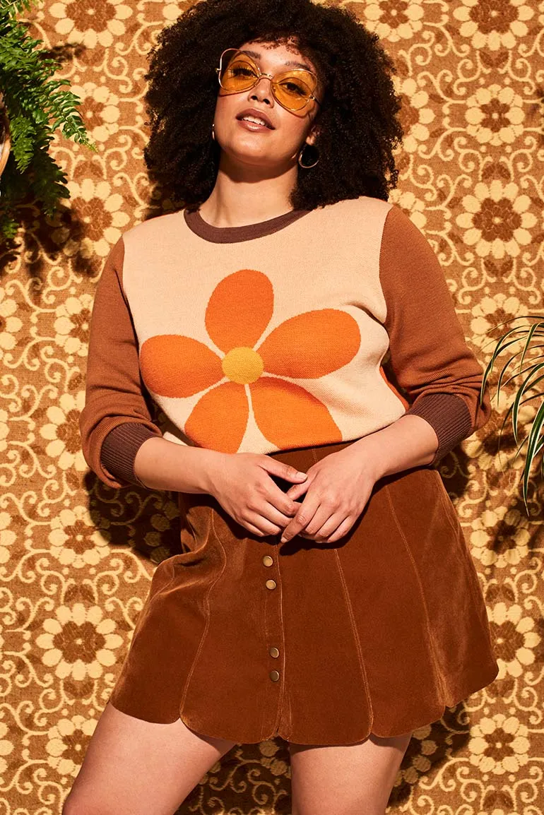Flower In The Sun Retro Knit Jumper