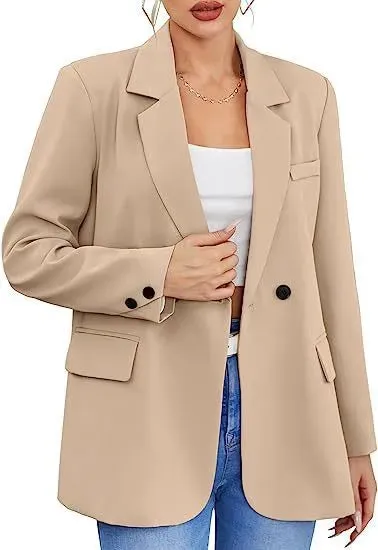 Getadme Blazer Single Breasted Long Sleeve Casual Solid Color Office Fashion Lady Lapel Simple Daily Streetwear Outerwear New