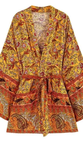 Handmade Bohemian Kimono, Bohemian Short Kimono, Beach Cover Up Kimono, Vintage Bohemian Kimono, Beach Dress Kimono, Boho Short Kimono
