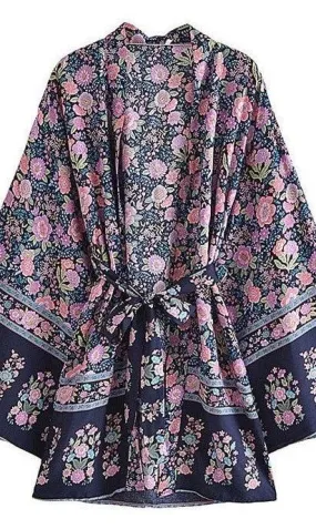 Handmade Bohemian Kimono, Bohemian Short Kimono, Beach Cover Up Kimono, Vintage Bohemian Kimono, Beach Dress Kimono, Boho Short Kimono