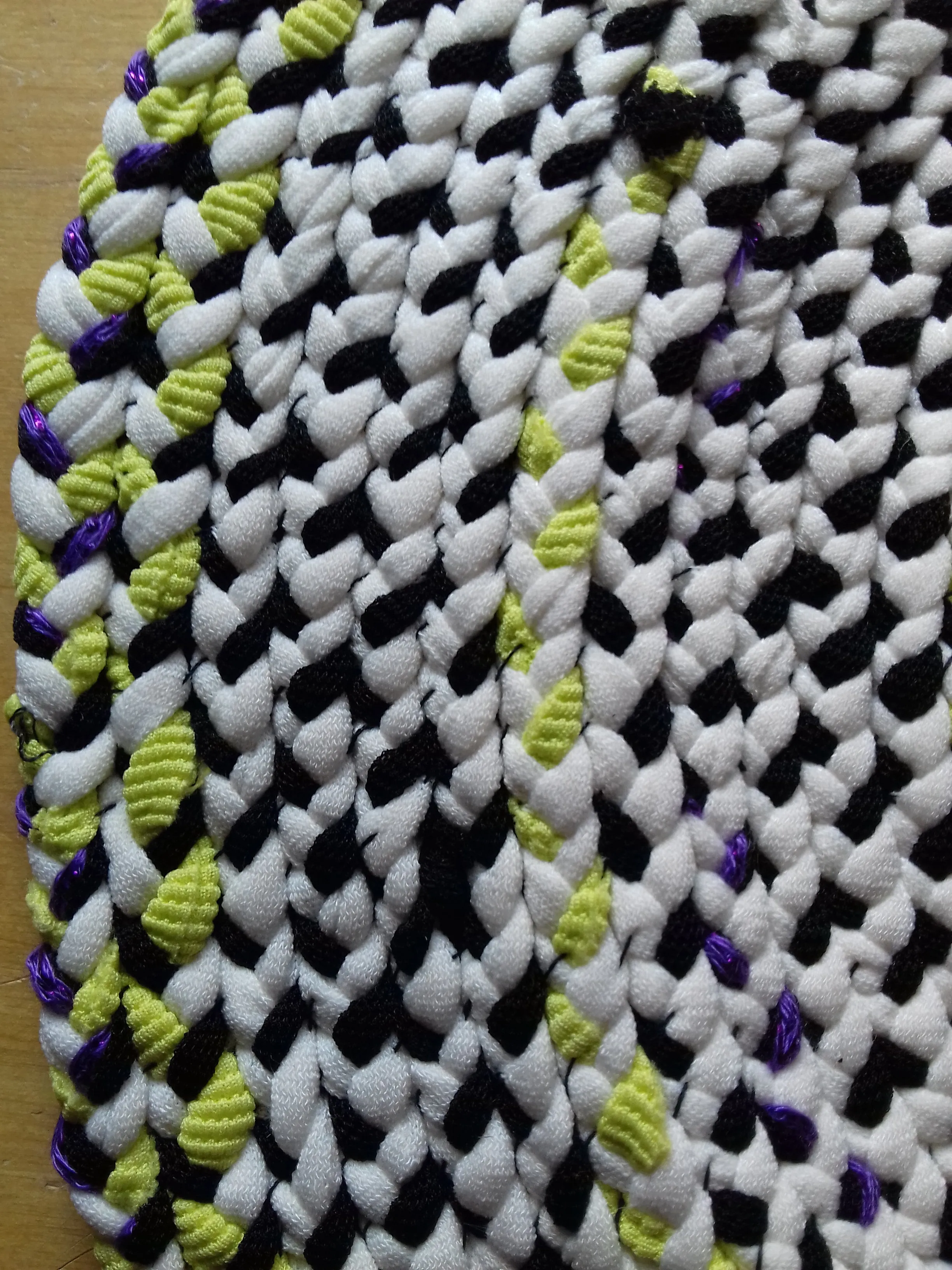 Handmade Coaster Black, Purple, Lime Green, White