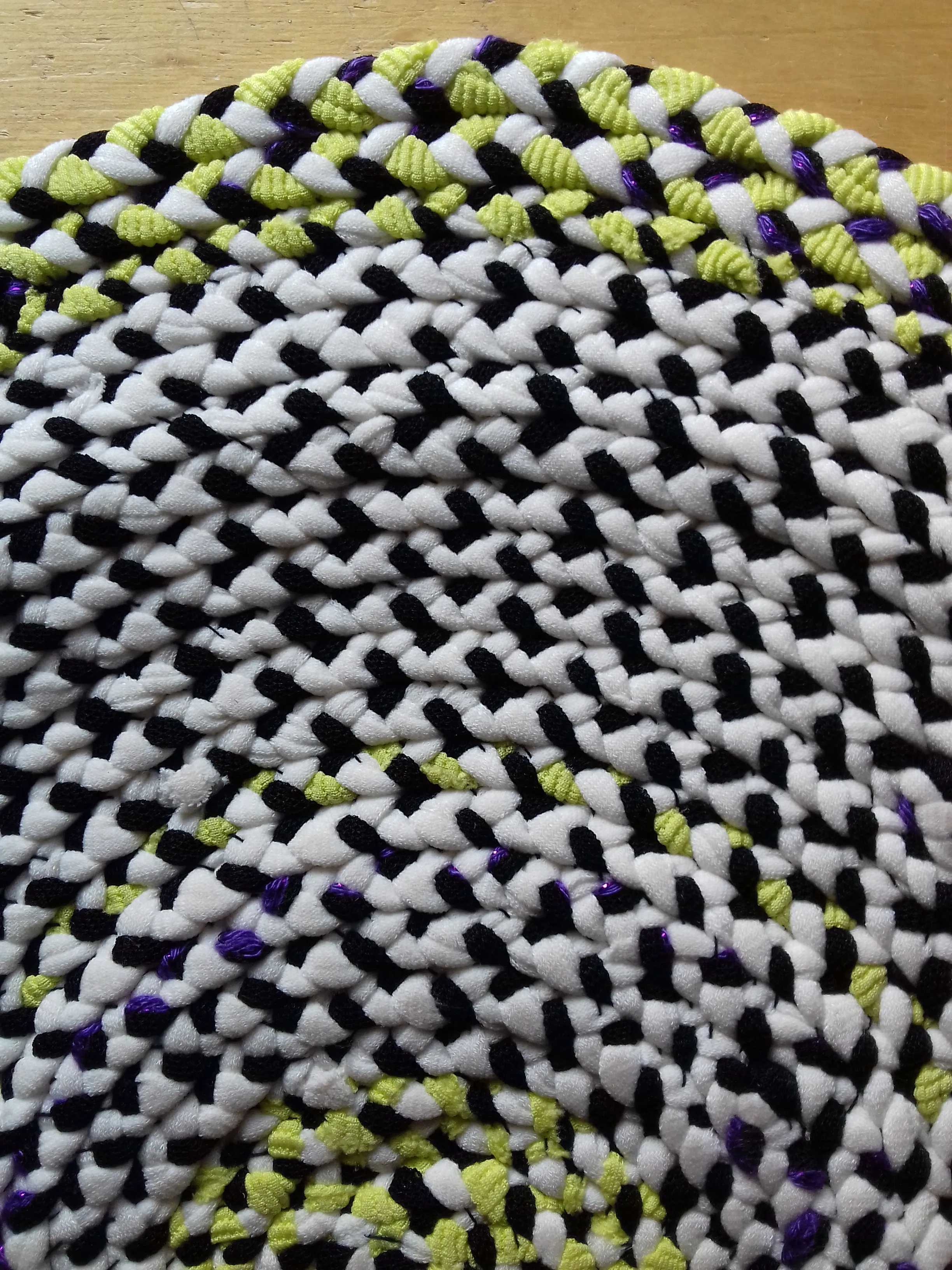 Handmade Coaster Black, Purple, Lime Green, White