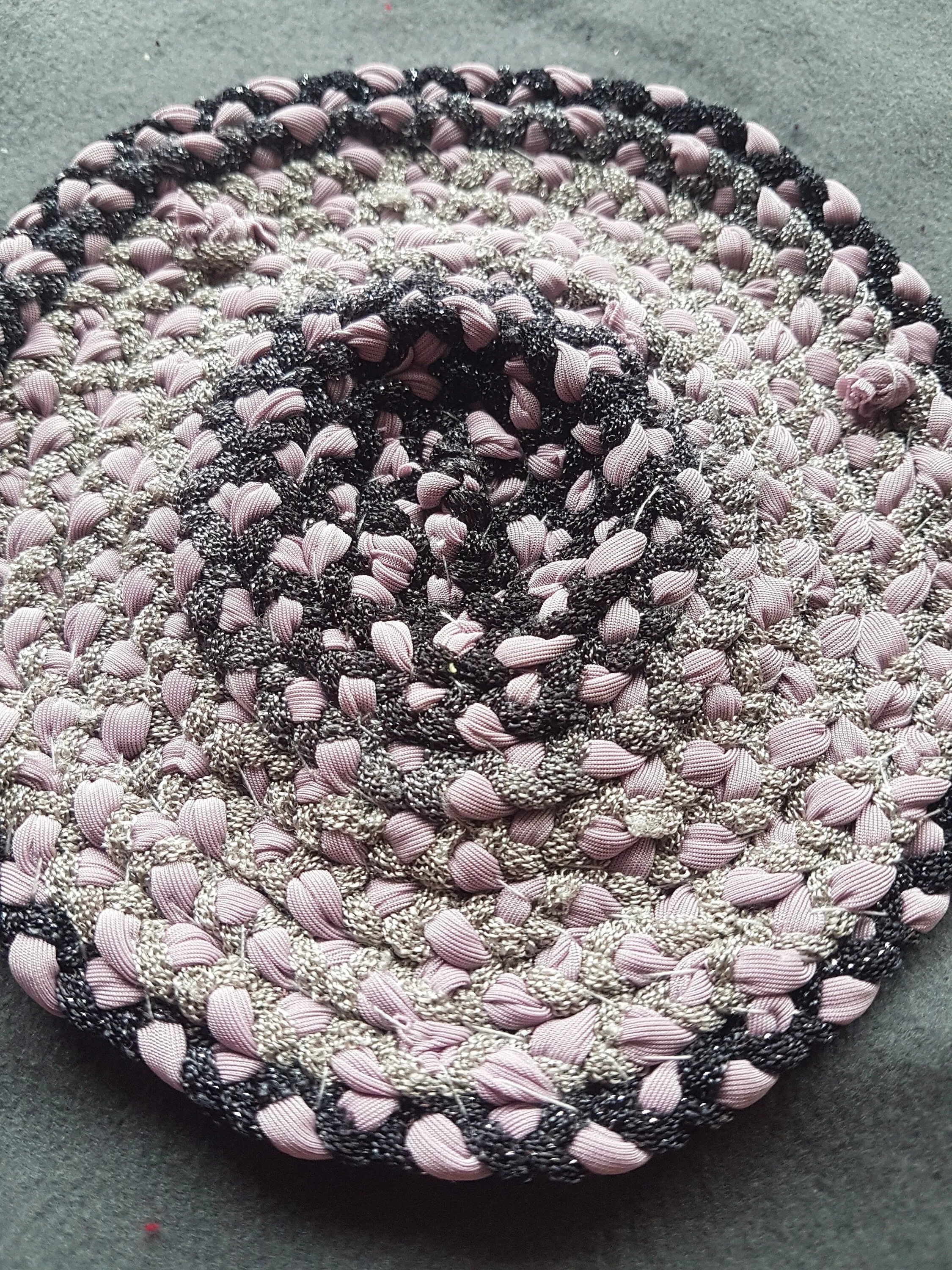 Handmade Coaster Purple Grey Pink Metallic