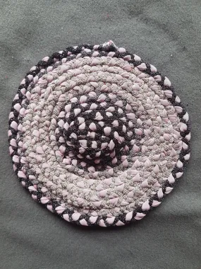 Handmade Coaster Purple Grey Pink Metallic