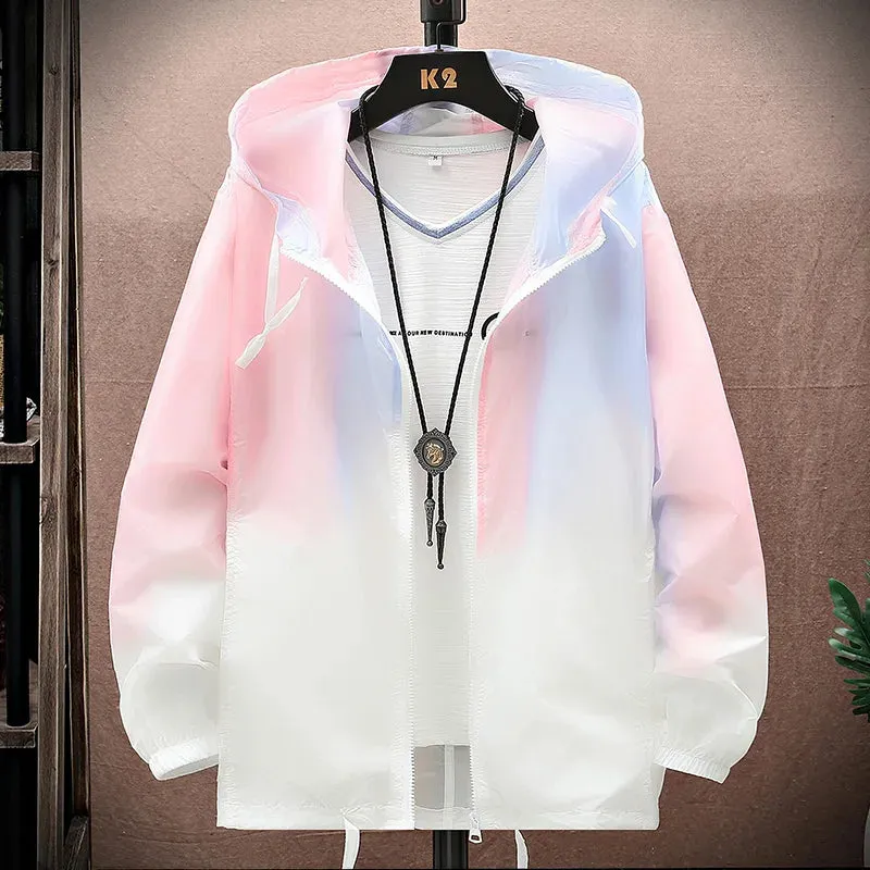 HueHorizon™️ Y2K Gradient Hooded Jacket