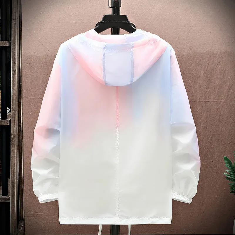 HueHorizon™️ Y2K Gradient Hooded Jacket
