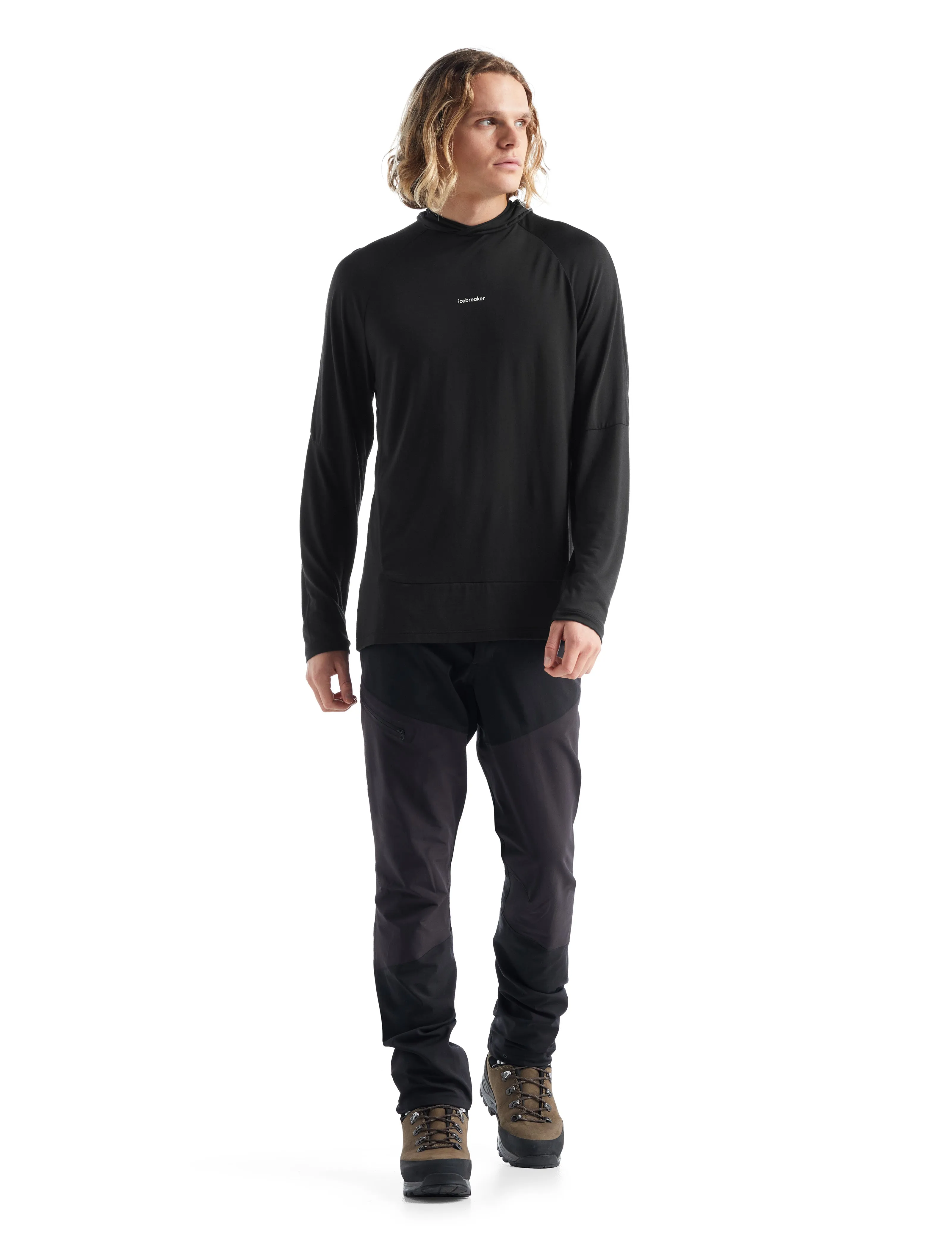 Icebreaker 125 Cool-Lite™ Sphere Merino Long Sleeve Hoodie (Mens) Black