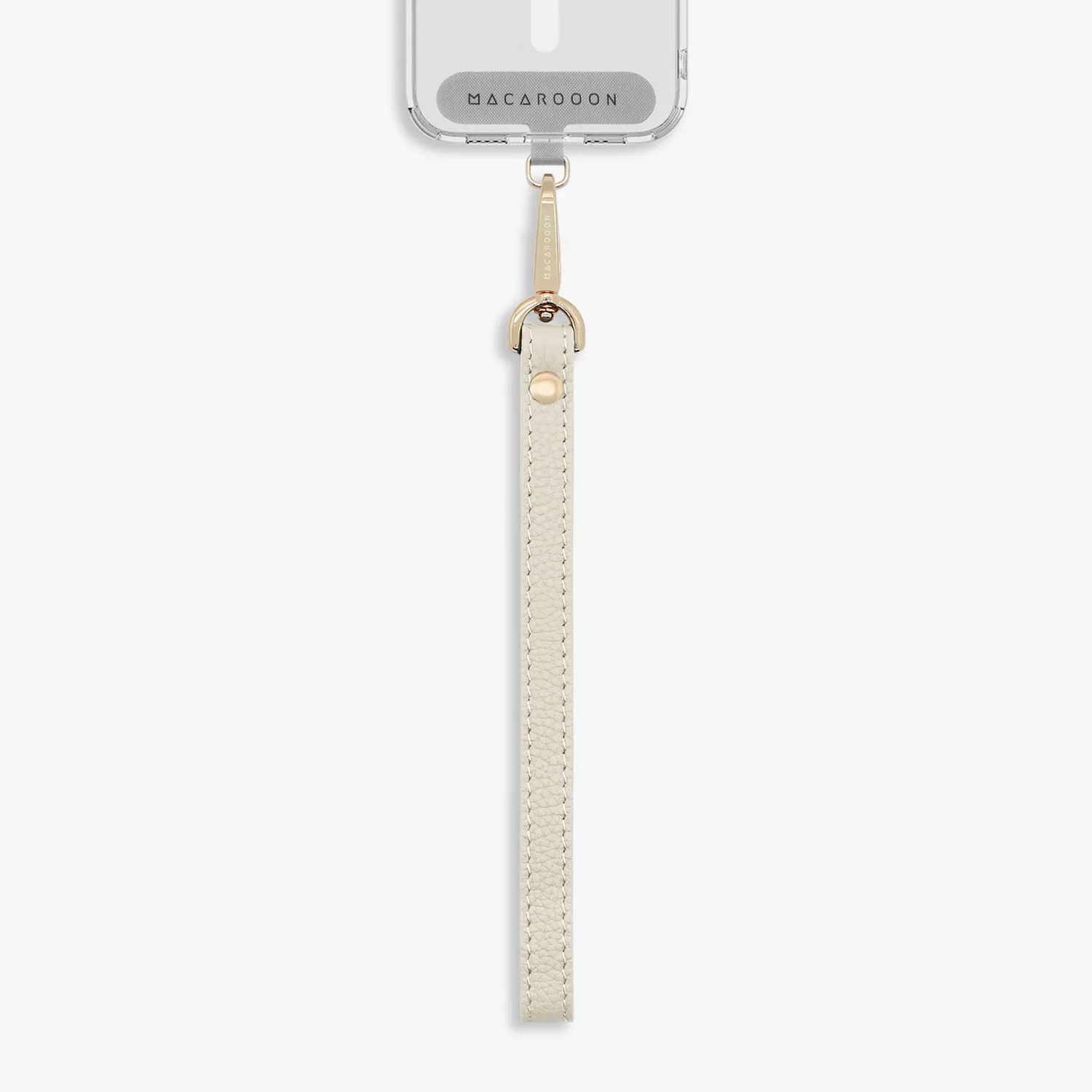 iPhone 16 Plus Clear Case with Wrist Leather Strap