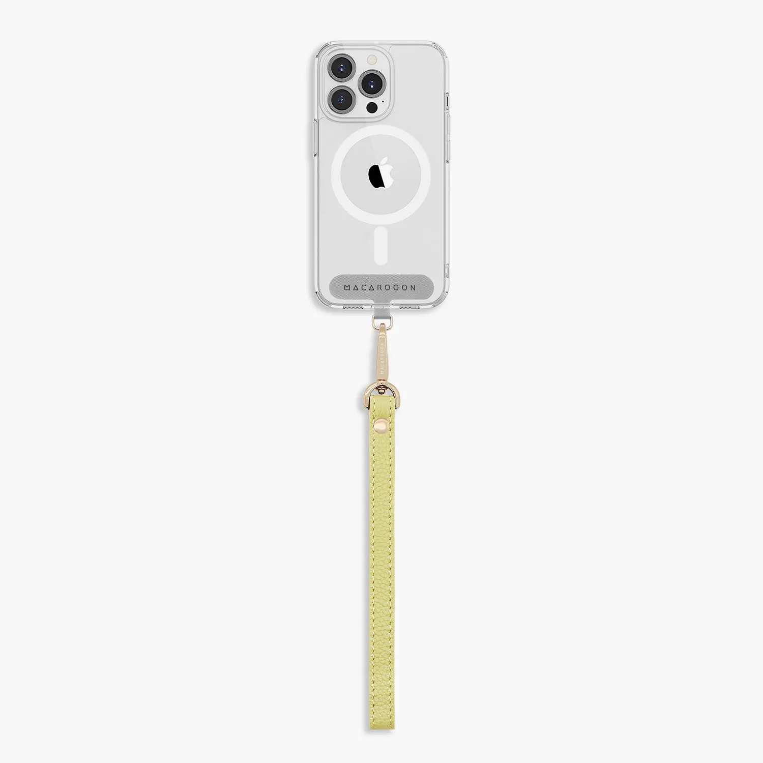 iPhone 16 Plus Clear Case with Wrist Leather Strap