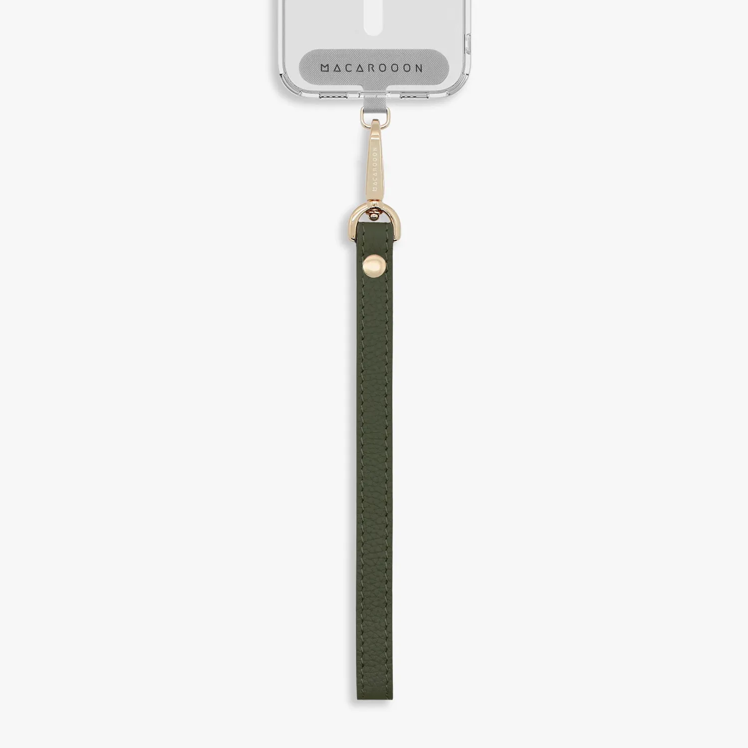 iPhone 16 Plus Clear Case with Wrist Leather Strap