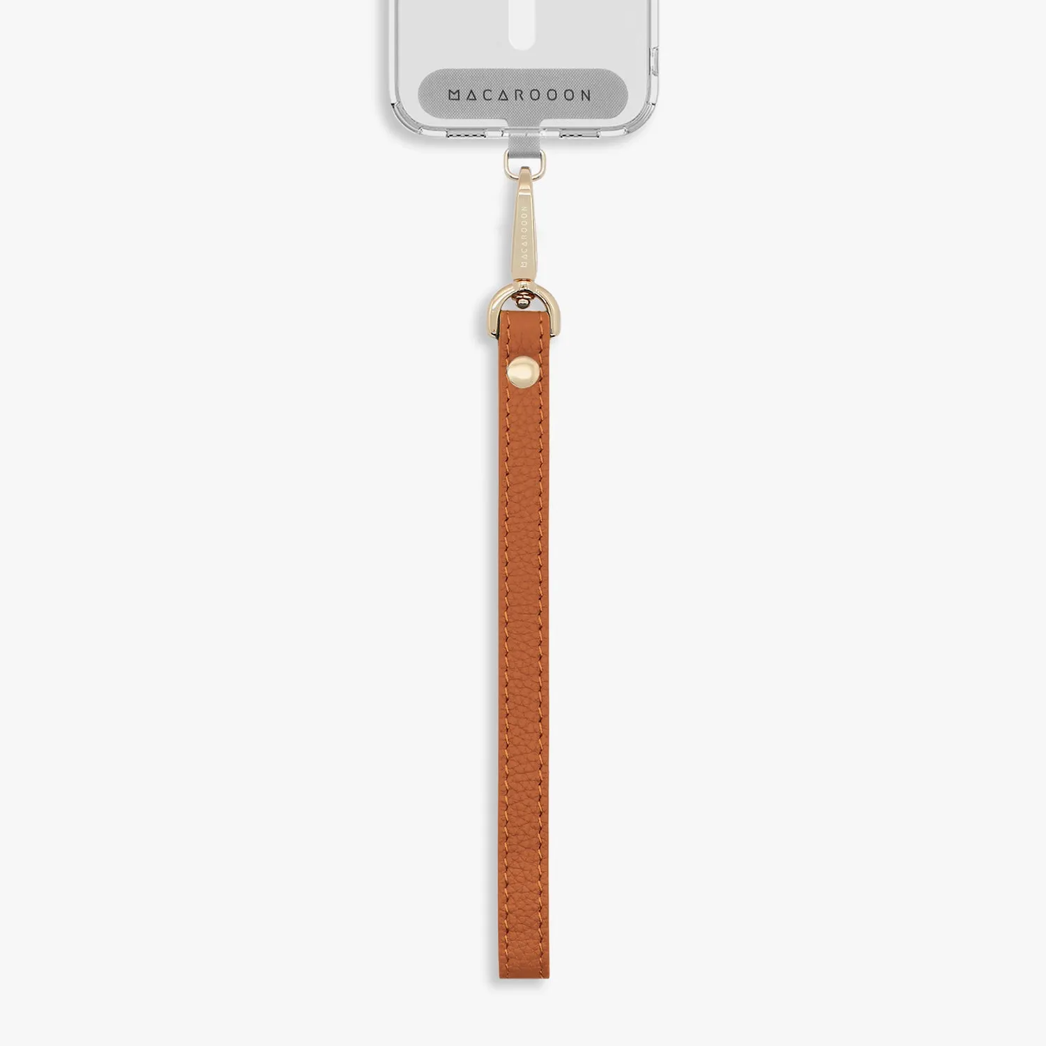 iPhone 16 Plus Clear Case with Wrist Leather Strap