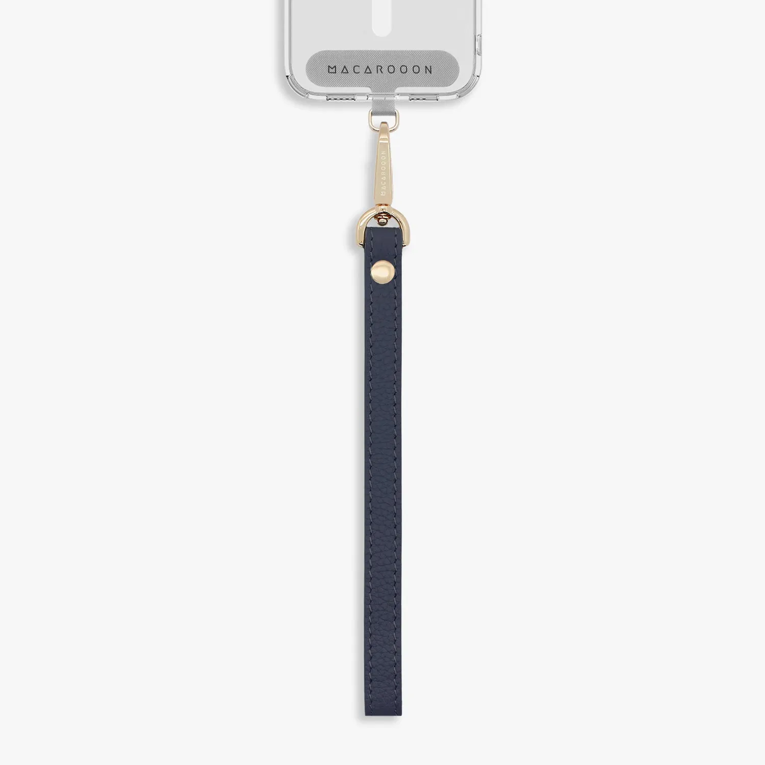 iPhone 16 Plus Clear Case with Wrist Leather Strap