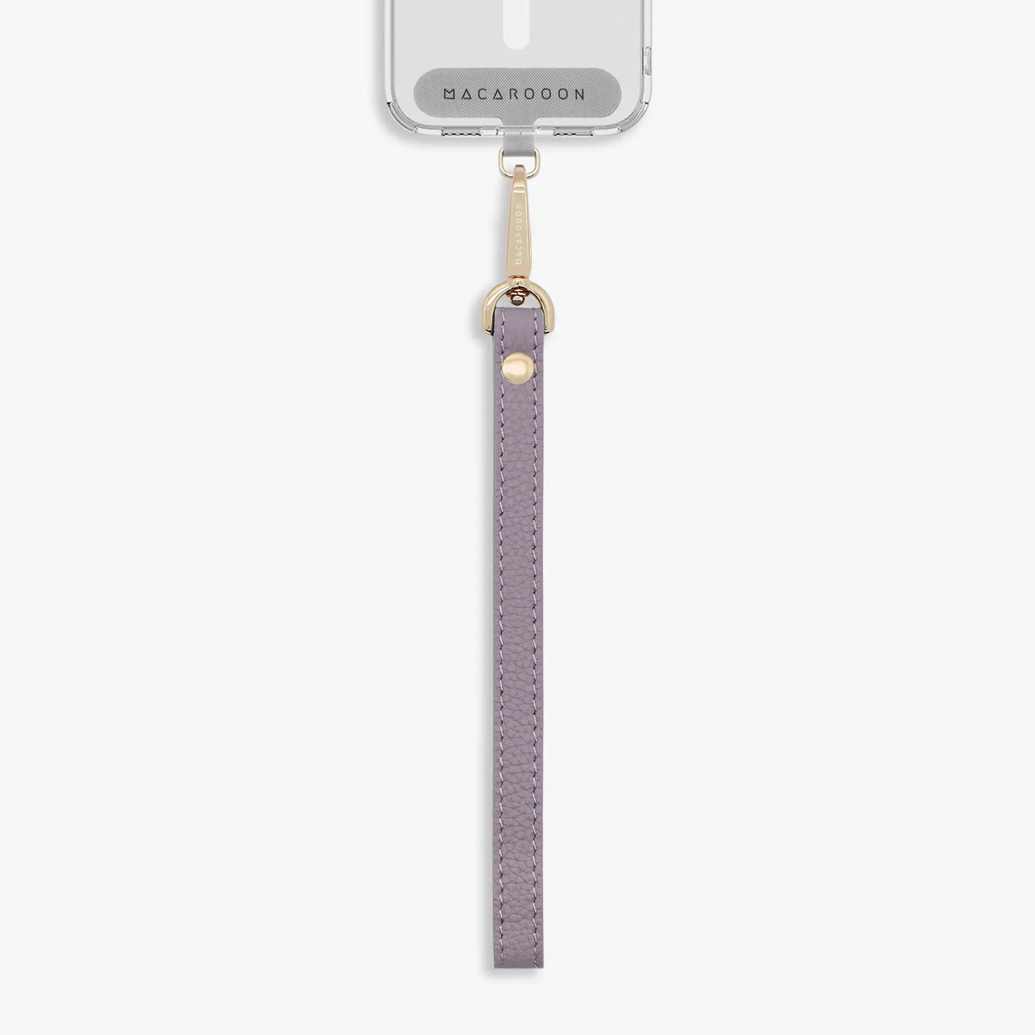 iPhone 16 Plus Clear Case with Wrist Leather Strap