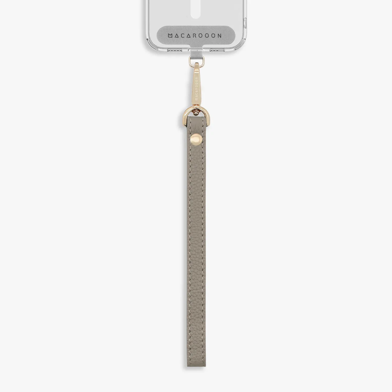 iPhone 16 Plus Clear Case with Wrist Leather Strap