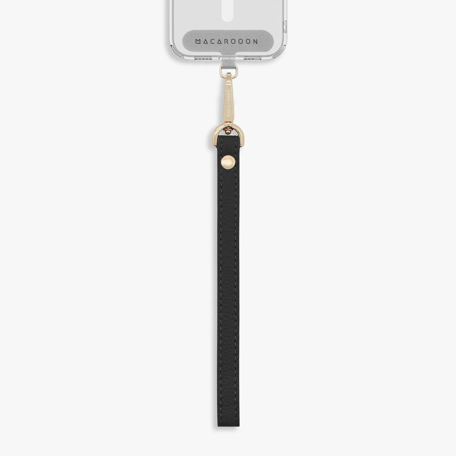 iPhone 16 Plus Clear Case with Wrist Leather Strap