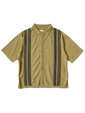 Kapital 14G Cotton Knit TENNESSEE Aloha Polo - Olive Khaki