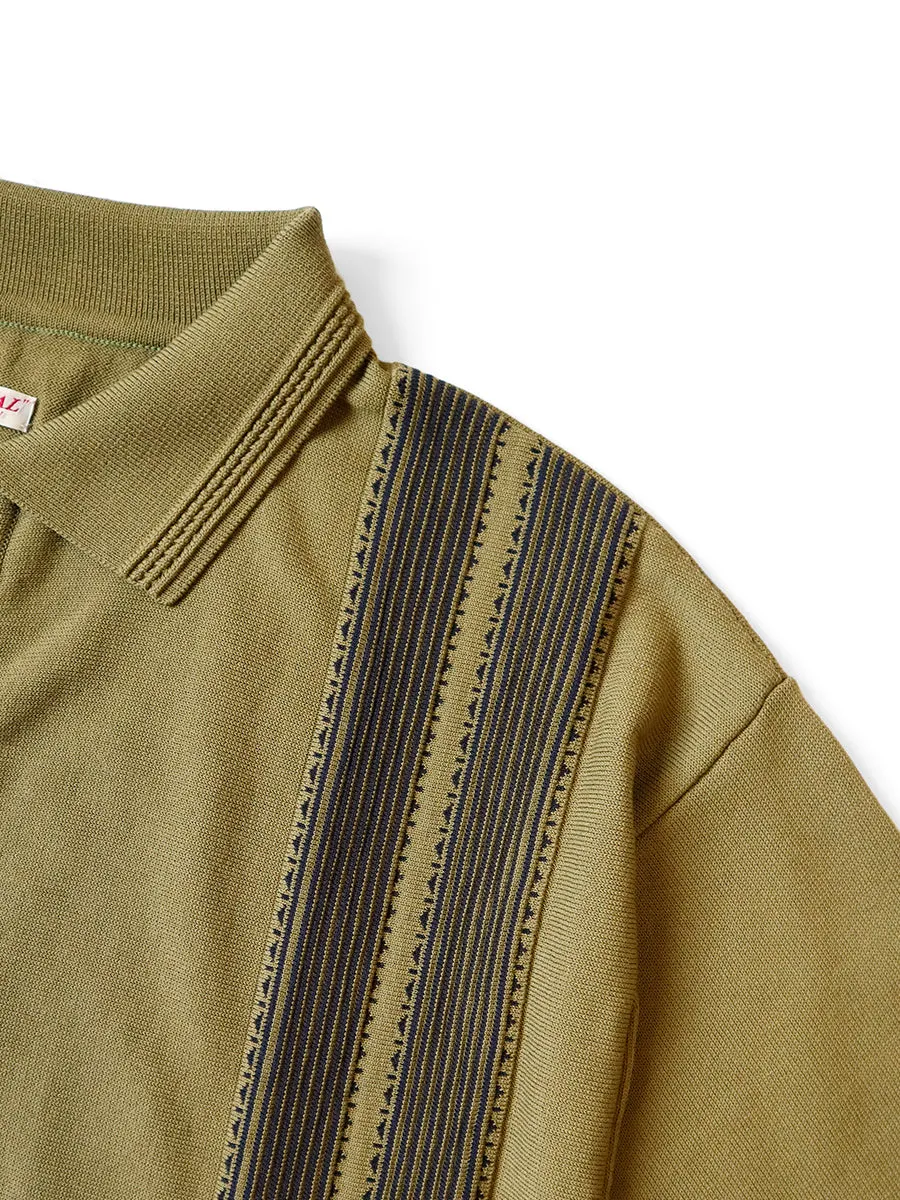 Kapital 14G Cotton Knit TENNESSEE Aloha Polo - Olive Khaki