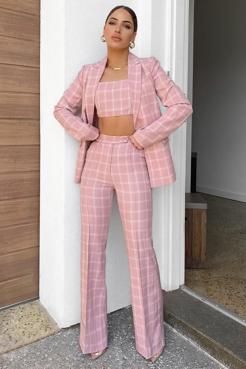 Karrigan Check Top - Pink