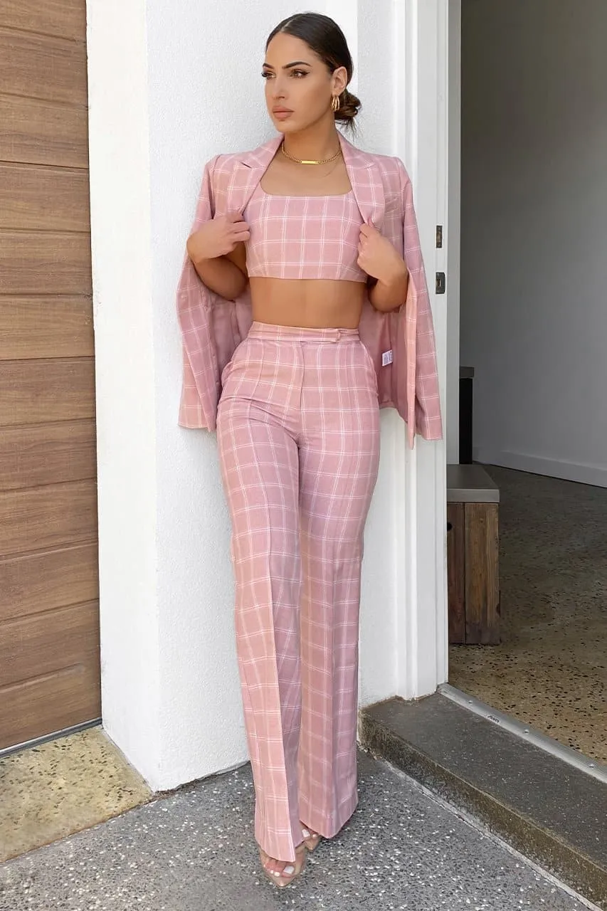 Karrigan Check Top - Pink