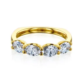 Kelsey Curtain-Prong Diamond Euro Ring