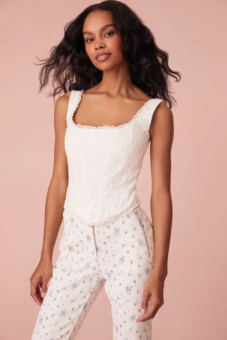 Lorelai Lace Corset Bustier- OFF WHITE