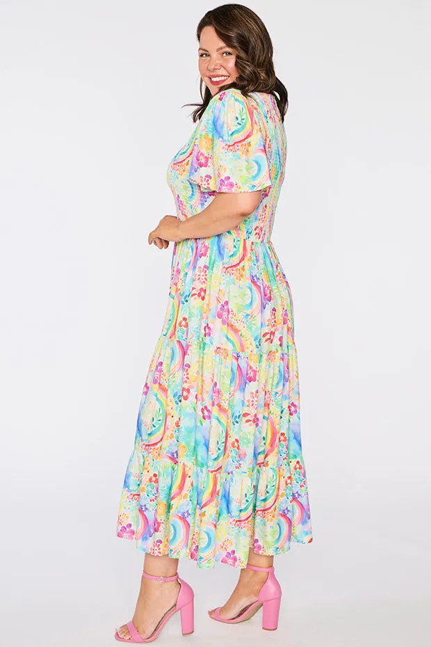 Lynette Rainbow Garden Dress