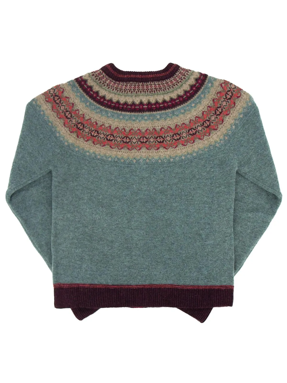Merino Lambswool Alpine Cardigan - Old Rose Blue