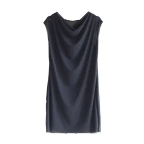 Mesh Cowl Neck Dress