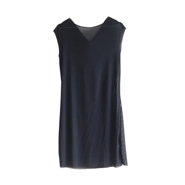 Mesh Cowl Neck Dress