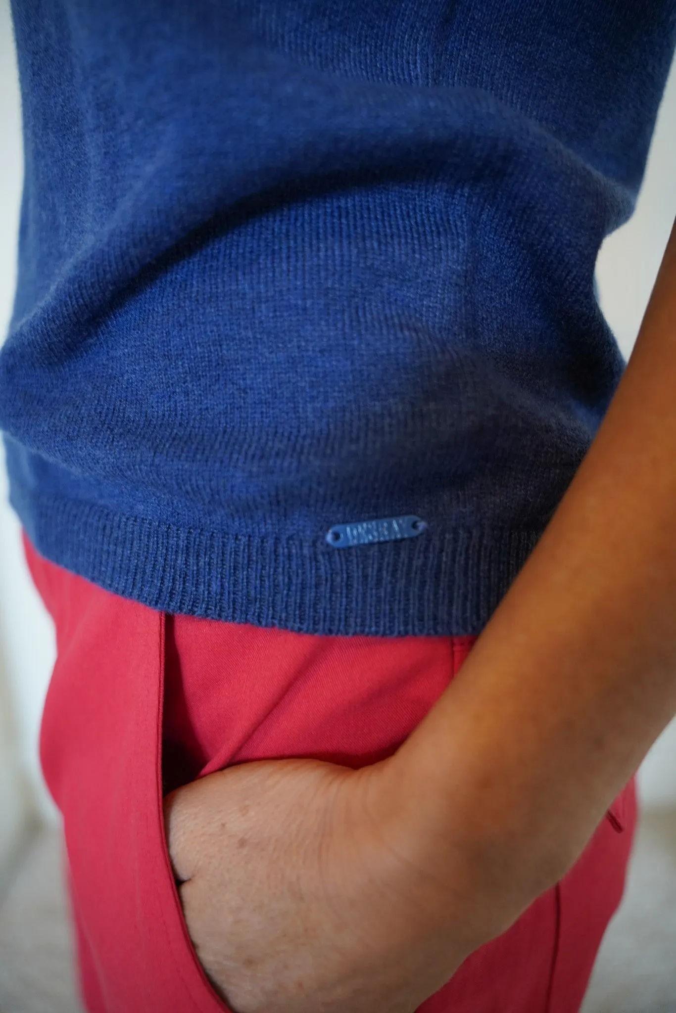 Navy Collared Knitted Tee